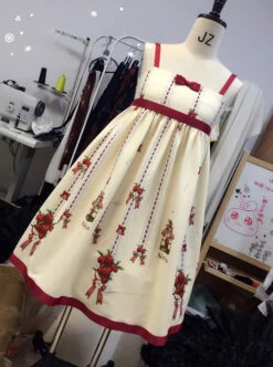 Small Apple Series JSK High Waist Classic Lolita Sling Dress -NAUS Lolita Shop 7 500x672 222