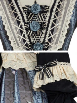 Sparrows In The Mirror Series OP Retro Classic Lolita Long Sleeve Dress -NAUS Lolita Shop 7 500x672 245