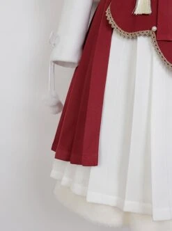 Winter Strawberry Rabbit Series Chinese Style Improved Embroidery Tassel Autumn Winter White Skirt Classic Lolita Long-Sleeved Dress Set -NAUS Lolita Shop 7 500x672 246
