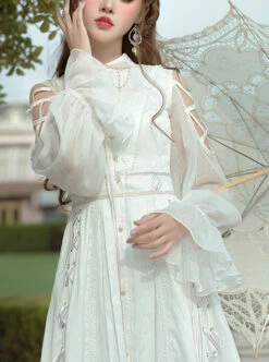 Dawn Sacrifice Series OP Pure White Elegant Long Style Classic Lolita Long Sleeve Dress -NAUS Lolita Shop 7 500x672 255