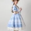 Sunflower Lapel Youthful Sunny Pastoral Style Fresh Cute Bowknot Lace Ruffles Classic Lolita Short Sleeves Dress