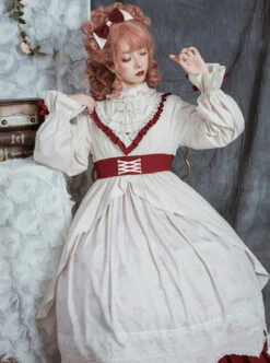 North Mirror Flower Series OP Classic Lolita Nordic Court Style Autumn Winter Long Sleeve Dress -NAUS Lolita Shop 7 500x672 271