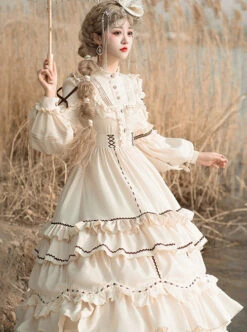 Shepherdess Series Elegant Pastoral Style Classic Lolita Detachable Hem Long Sleeve Dress -NAUS Lolita Shop 7 500x672 277