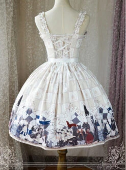 Magic Tea Party War Of Thrones Series Printing Classic Lolita Sling Dress Version 2 -NAUS Lolita Shop 7 500x672 283
