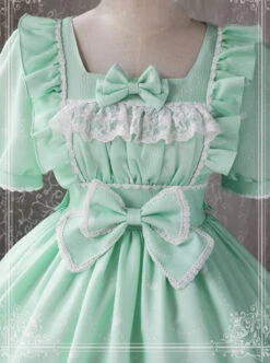 Magic Tea Party Wind's Child Series Bowknot Lolita Short Sleeve Dress -NAUS Lolita Shop 7 500x672 289