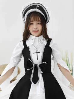 Cross Witch Gothic Lolita Black Or Red Dress And Shirt And Hat Set -NAUS Lolita Shop 7 500x672 29
