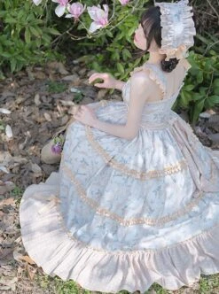 Half Summer Time Series Printed Embroidered Hem Rustic Style JSK Classic Lolita Sleeveless Dress -NAUS Lolita Shop 7 500x672 292