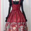 Alice's Christmas Series JSK Classic Lolita Wine Red Sling Dress