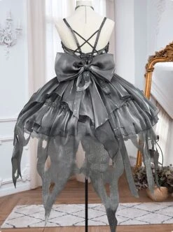 Peninsula Iron Box Series Multi-Layered Skirt Ballet Style Waist Exquisite Embroidery Big Bowknot Decoration Classic Lolita Sleeveless Dress -NAUS Lolita Shop 7 500x672 320