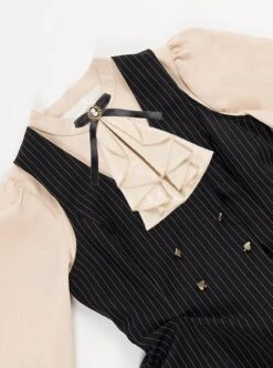 Flower Brand Deacon Series Magician Stripe False Two-Piece Irregular Hem Autumn Winter Classic Lolita Long Sleeve Dress -NAUS Lolita Shop 7 500x672 326