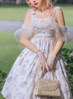 Everlasting Love Series JSK Elegant Printing Classic Lolita Sling Dress -NAUS Lolita Shop 7 500x672 328