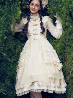 Classical Puppets Bear Series Embroidery OP Classic Lolita Long Sleeve Dress -NAUS Lolita Shop 7 500x672 340