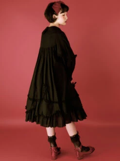 High Waist Doll Collar Pure Color Classic Lolita Long Sleeve Long Dress -NAUS Lolita Shop 7 500x672 348