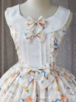 Magic Tea Party Kitty And Orange Sauce Series Classic Lolita Sleeveless Dress Version 1 -NAUS Lolita Shop 7 500x672 36