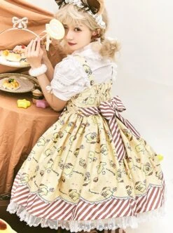 Star Gummy Series Cute Cartoon Sanrio Animal Stripe Print Bowknot Soft Girl Sweet Lolita Suspender Dress Crossbody Bag Socks Set -NAUS Lolita Shop 7 500x672 37