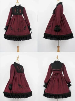 Oath Roses Series OP Gothic Lolita Long Sleeve Dress -NAUS Lolita Shop 7 500x672 384