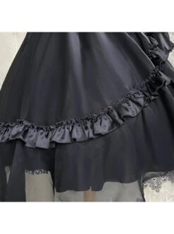 Black Lace Sling Corset Tail Top Flared Long Sleeve Fashion Ruffle Shawl Gothic Lolita Dress Set -NAUS Lolita Shop 7 500x672 414