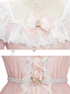 Diana Series Pink OP Elegant Palace Style Classic Lolita Long Sleeve Long Dress -NAUS Lolita Shop 7 500x672 44