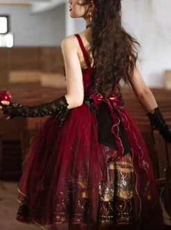 Decaying Forest Series JSK Retro Gothic Lolita Sling Dress -NAUS Lolita Shop 7 500x672 461