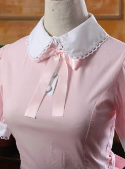 Lapel Bowknot School Lolita Short Sleeve Dress 15 Lapel Bowknot School Lolita Short Sleeve Dress -NAUS Lolita Shop 7 500x672 475