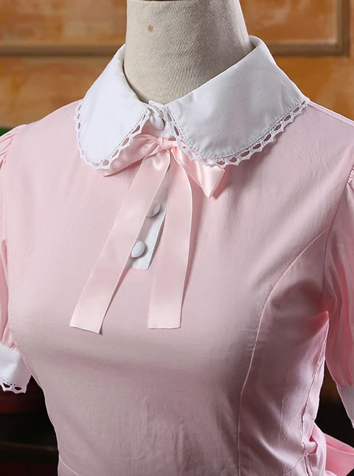 Lapel Bowknot School Lolita Short Sleeve Dress 7 Lapel Bowknot School Lolita Short Sleeve Dress - Image 7
