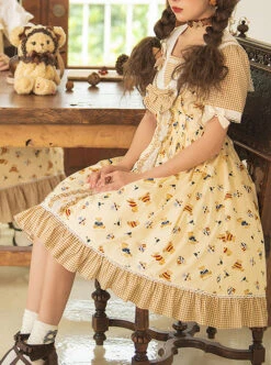 Angel's Bear Series JSK Sweet Lolita Sling Dress -NAUS Lolita Shop 7 500x672 657
