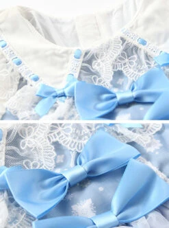 Cute Rabbits Printing Sweet Lolita Light Blue Children Long Sleeve Dress -NAUS Lolita Shop 7 500x672 695