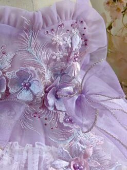 Purple Lace Large Trailing Exquisite Embroidery Three-Dimensional Flower Decoration Classic Lolita Kids Sleeveless Dress -NAUS Lolita Shop 7 500x672 713