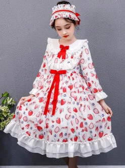 Strawberry Blueberry Printing Children Sweet Lolita Long Sleeve Dress -NAUS Lolita Shop 7 500x672 802
