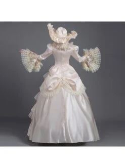 Champagne Classical Style Long Sleeve Multilayer Delicate Lace Collar And Hem Court Prom Lolita Dress -NAUS Lolita Shop 7 500x672 87