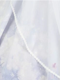 Chinoiserie Purple Stand Collar Lace Bead Chain Bow Fringe Design Swan Castle Print Classic Lolita Sleeveless Dress -NAUS Lolita Shop 7 500x672 98