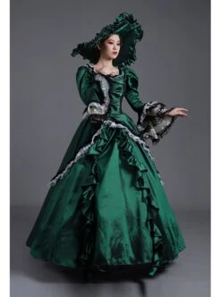 Klein Blue Retro Style Square Collar Chest Bowknot Black-white Lace Long Sleeve Court Prom Lolita Dress -NAUS Lolita Shop 8 500x672 114