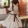 Mera Afternoon Tea Series Classic Exquisite Fork Spoon Embroidery Print Pattern Design Bowknot Decoration Classic Lolita Puff Sleeve Dress Set