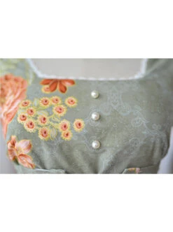 Retro Pure Cotton Green Ruffles Classic Lolita Sleeveless Dress -NAUS Lolita Shop 8 500x672 191