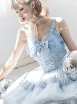 Solid Color Lace Bowknot Decorate Classic Lolita Summer Sleeveless Dress -NAUS Lolita Shop 8 500x672 198