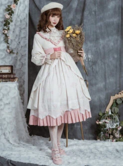 North Mirror Flower Series OP Classic Lolita Nordic Court Style Autumn Winter Long Sleeve Dress -NAUS Lolita Shop 8 500x672 214