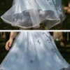 Iris Flower Series OP Butterfly Sleeve Embroidery Blue Classic Lolita Short Sleeve Dress