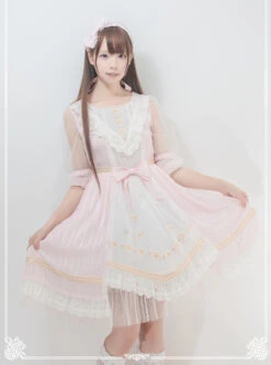 Puff Sleeve Bowknot Ruffles Classic Lolita Dress -NAUS Lolita Shop 8 500x672 269