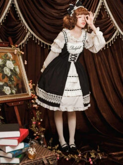 Cute Bowknot Pure Color Classic Lolita Sling Dress -NAUS Lolita Shop 8 500x672 274