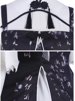Chinese Style Black Printing Classic Lolita White Long Sleeve Dress Set -NAUS Lolita Shop 8 500x672 291