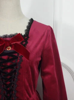 Little Red Riding Hood Series Retro Fairy Style OP Gothic Lolita Long Sleeve Dress -NAUS Lolita Shop 8 500x672 300