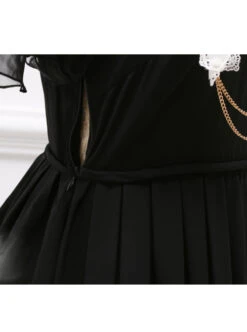 Black Short Sleeves Crucifix Gothic Lolita Dress -NAUS Lolita Shop 8 500x672 328