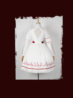 Scarlet Cross Series OP Conventional Style Halloween Nurse Blood Printing Gothic Lolita Long Sleeve Dress -NAUS Lolita Shop 8 500x672 333