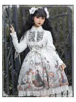 Black Fairy Tale Series JSK Darkness Printing Retro Gothic Lolita Sling Dress -NAUS Lolita Shop 8 500x672 338