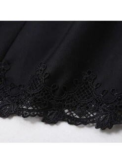 Little Stand Collar Concise Gothic Lolita Long Sleeve Dress -NAUS Lolita Shop 8 500x672 358