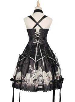 Pirate Boat Series JSK Retro Darkness Punk Lolita Sling Dress -NAUS Lolita Shop 8 500x672 550