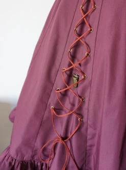 Pure Color Lace-up Punk Lolita Deep Collar Dress -NAUS Lolita Shop 8 500x672 559