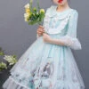 Cute Princess Doll Printing Children Sweet Lolita Half Sleeve Dress