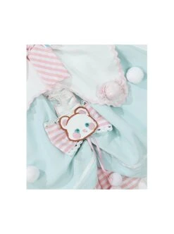 Cute Bear Pattern Print Plush Ball Crinkled Bow Trim Irregular Hem Sweet Lolita Kid Princess Slip Dress -NAUS Lolita Shop 8 500x672 587
