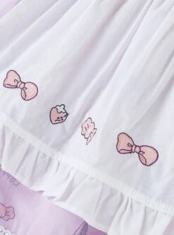 Purple Cartoon Anime Print Ruffle Lace Apron Sweet Lolita Kids Short Sleeve Dress -NAUS Lolita Shop 8 500x672 592